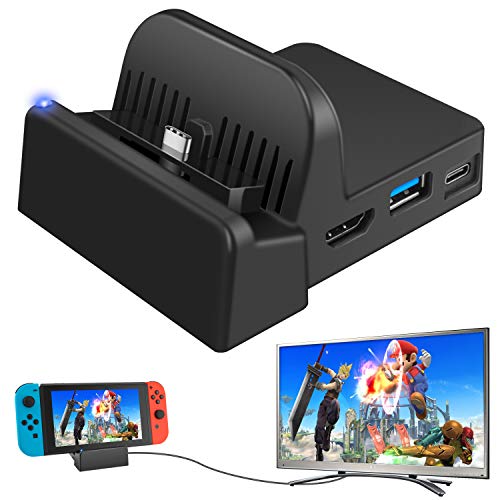 Docking Station for Nintendo Switch/Switch OLED, Charging Dock 4K HDMI TV Adapter Charger Set Replacement Compatible with Official Nintendo Switch Dock (No Charging Cable)