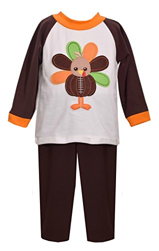Boy s Ivory Football Turkey Pant Set  3-6 Months