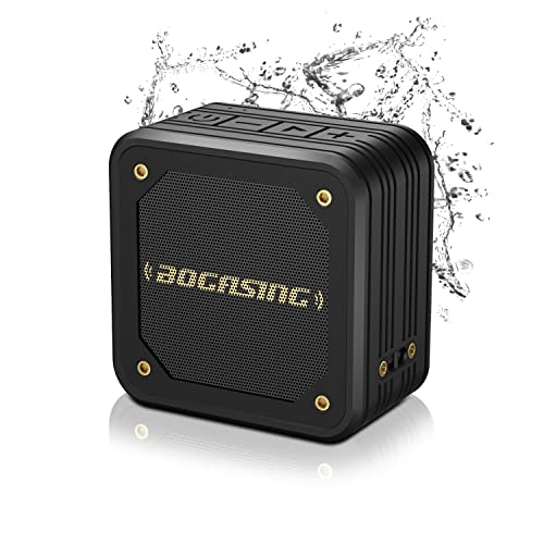 M10 Portable Bluetooth Speaker, IPX7 Waterproof, 15W Loud Sound & Subwoofer, Bluetooth 5.0 Wireless Dual Pairing, 24H Playtime, for Outdoor Sport (Black)