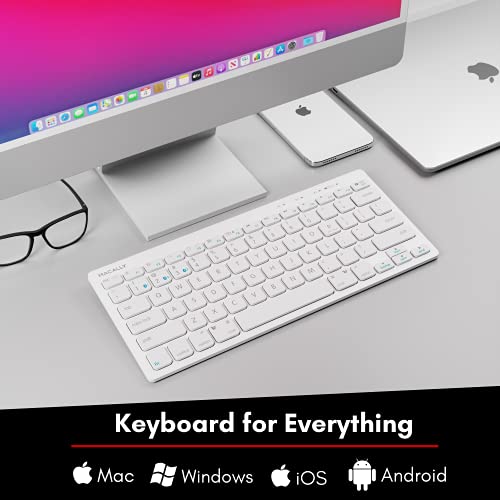 Bluetooth Keyboard for Mac - Multi Device Wireless Keyboard for Mac Mini / Pro, Macbook Pro / Air, iMac, iPad, iPhone, PC, Laptop - Compatible Apple Keyboard Wireless Compact with Stand