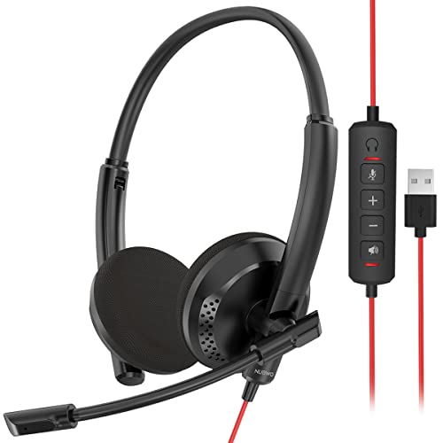 HW03 USB Headphone/ 3.5mm Computer Headset with Microphone Noise Cancelling, Lightweight PC Headset Wired Headphones, Business Headset, Office Computer Headsets for Cell Phone