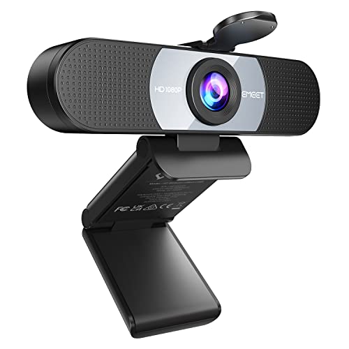 1080P HD Webcam - C960 Web Camera with Microphone, 90POV PC Camera w/2 Noise-canceling Mics &Privacy Cover, Plug & Play USB Webcam for Video Callling, Zoom/Skype/Facetime,PC/Mac/Laptop - Grey