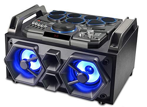 Bluetooth Light-Up Speaker and DJ System with Drum Kit