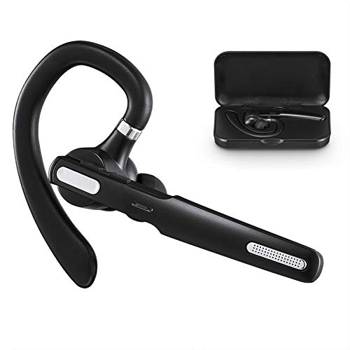 Bluetooth Headset, Wireless Bluetooth Earpiece V5.0 8-10 Hours Talktime Stereo Noise Cancelling Mic, Compatible for iPhone Android Cell Phones Driving/Business/Office (Black)