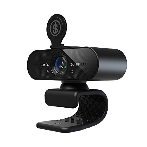 HD Webcam with Microphone Resolution is Higher Than 1080P. 2K Webcam Full HD Autofocus Computer Camera with Privacy Shield