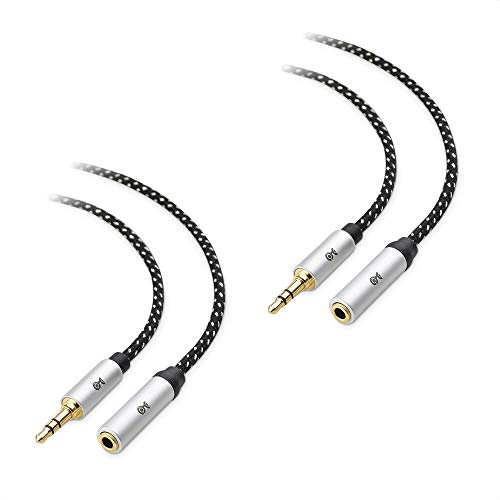 2-Pack Headphone Extension Cable 10 ft (3.5mm Extension Cable/Aux Extension Cable, Aux Cord Extension) in Black - 10 Feet