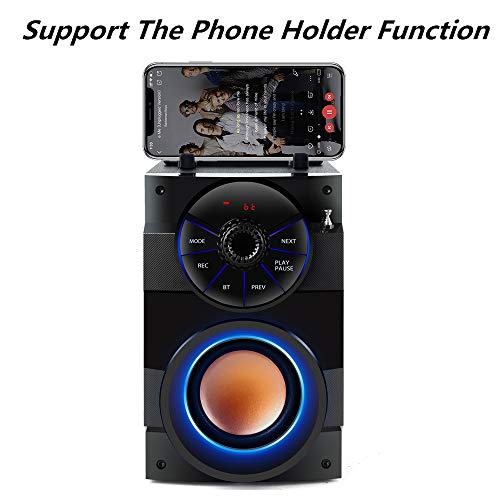 Bluetooth Speakers, Portable Wireless Small Speakers with Subwoofer Heavy Bass, 2 Loud Speaker, LED Party Lights, FM Radio, MP3 Player for Kids Teens Girls Boys Adults