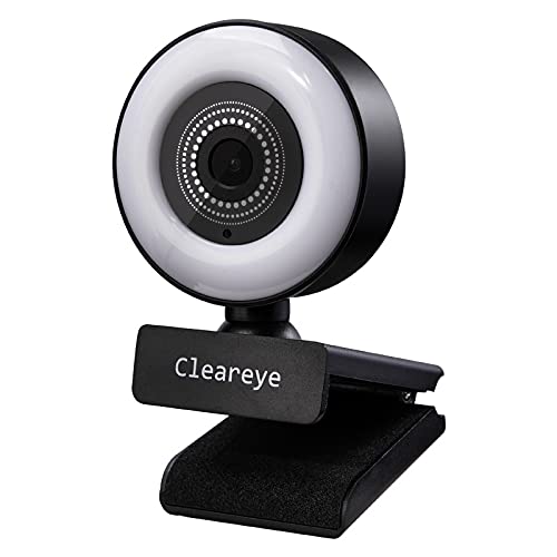 1080P 60FPS Streaming Webcam with Ring Light, Fast AutoFocus, 2021 USB 1080P Web Camera, Dual Stereo Microphone, for Zoom Meeting Skype Teams
