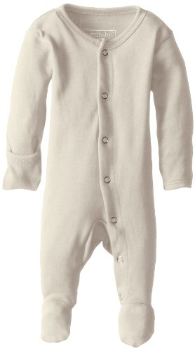 Uni  Baby  Snap Footie (Beige, 0-3m)
