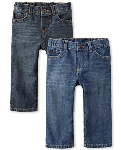 The Children s  baby boys And Toddler Basic Straight Leg Jeans, Carbon Wash Dk Juptier 2 Pack, 12-18 Months US