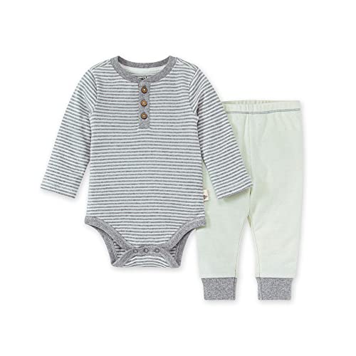 Burt s    Bodysuit   Pant Set, 100   Cotton, Classic Stripe, 3 Months