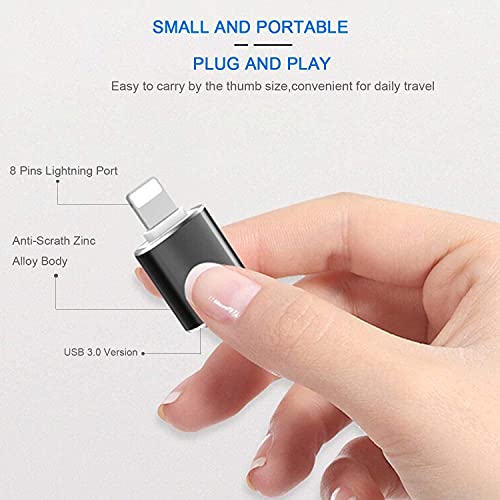 (For Apple MFi )Lightning Male to USB3.0 Female Adapter OTG Cable,2 Pack Portable USB Camera Adapter OTG Data Sync Cable for iPhone13/12/11/Xr/X/XS/8/7/Card Reader/Flash Drive/Mouse/MIDI Keyboard