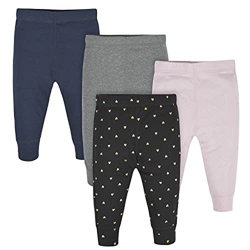 Baby Girls' 4-Pack Pants, Hearts, 3-6 Months