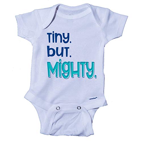 Tiny But Mighty- Miracle Baby- NICU Baby Onesie  One-Piece Bodysuit  0-3 Months  White