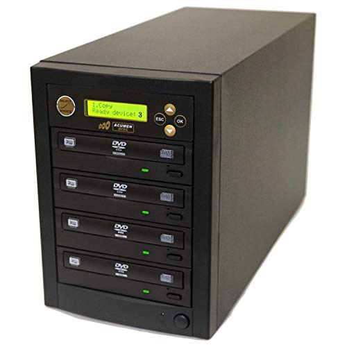 1 to 3 DVD CD Duplicator - Multiple Discs Copier Tower Machine with 24x Writers Burners Drives (Standalone Audio Video Copy Duplication Device Unit)