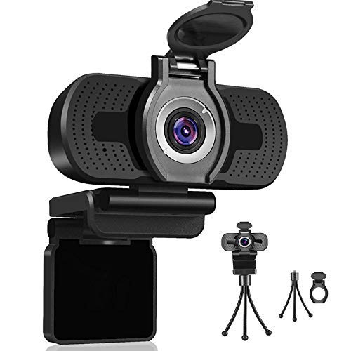 Webcam with Microphone, 1080P Webcam, Desktop Laptop Computer USB Web Camera with Privacy Cover and Tripod, Plug and Play for Video Streaming, Conference,Gaming, Online Classes (with Tripod)
