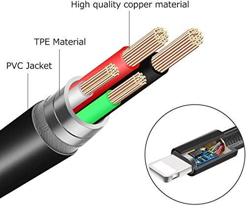 (Apple MFi ) Car Aux Cord for iPhone,Lightning to 3.5mm Nylon Braided Aux Audio Cord Car Stereo Cable&Headphone Jack Adapter Compatible with iPhone13 12 11/XR/XS/X/8/8P/7/6 Support All iOS