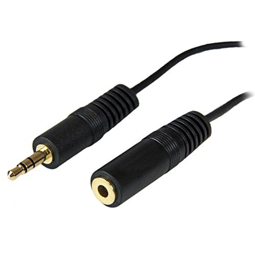 .com 12 ft. (3.7 m) 3.5mm Audio Extension Cable - PC Speaker Extension Audio Cable - Strain Relief - Black - Aux Cable (MU12MF)