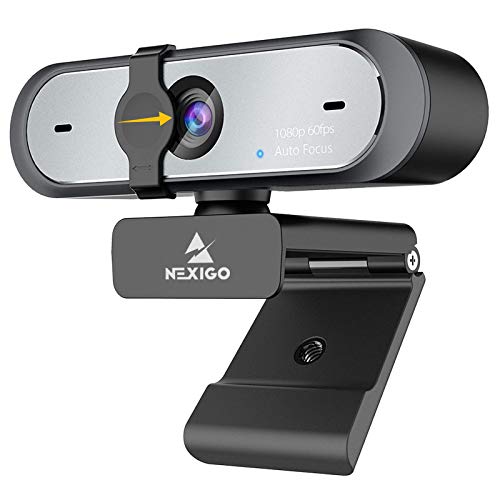 N660P 1080P 60FPS Webcam with Software Control, Dual Microphone & Cover, Autofocus, HD USB Computer Web Camera, for OBS/Gaming/Zoom/Skype/FaceTime/Teams/Twitch (Renewed)