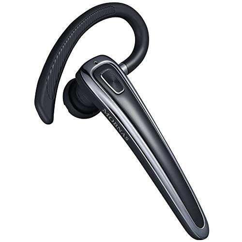 Bluetooth Headset, V5.0 Bluetooth Earpiece with Noise Cancelling Mic and 15 Hours Playtime,in-Ear Hands-Free Calls Wireless Headset for iPhone Samsung Android Cell Phones Truck Driver-BK