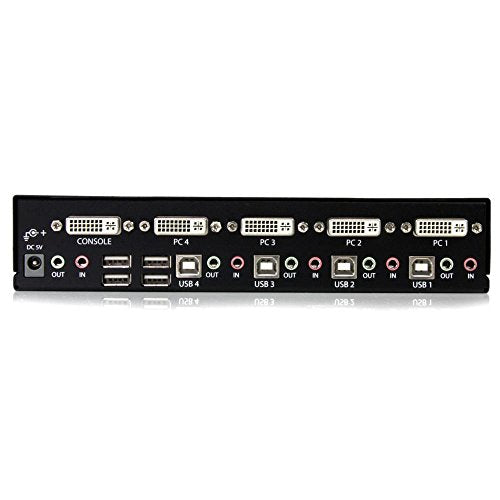 .com 4-Port KVM Switch for DVI Computers - 1U Rack-Mount KVM Switch with Audio - DVI KVM switch -2 port - 1U (SV431DVIUA)