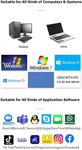 HD 1080p Webcam, Built-in Noise Reduction Microphone Stream Webcam, Laptop USB PC Webcam, Flexible Foldable ClipVideo Web Camera for Calling, Conferencing, Live Streaming Widescreen Webcam