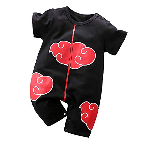 Baby Clothes Short Sleeves  Jumpsuits Lovely Cartoon Romper  Black, 0-3 Months