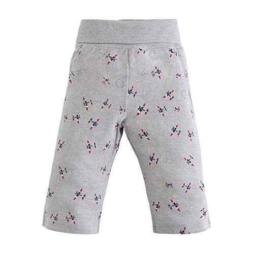 Cotton Baby Boy Rolled Waist Pant Twilight Plane Print  0-3m