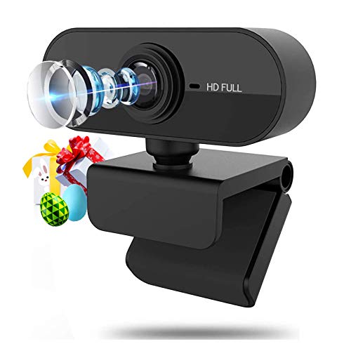 1080P HD Auto Focus Webcam with Microphone,360-Degree Wide View Angle Streaming Computer Web Camera for Video Conferencing, Online Work,Home Office,YouTube,Plug and Play (Black)