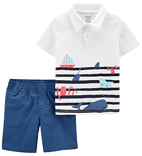 Carter s Baby Boys  2 Pc Playwear Sets 249g396  White Black Sea Life, 3 Months, 3_Months