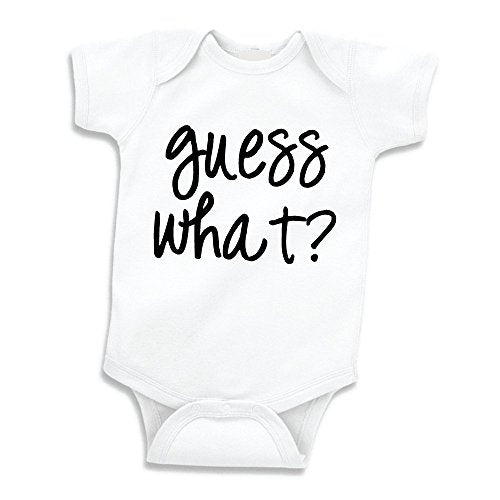 Surprise Pregnancy Announcement Grandparents Guess What  0-3 Months, White