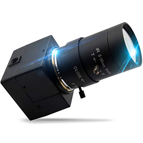 8MP Optical 10X Zoom 5-50mm Lens Webcam 2448P Mini USB Camera with Sony (1/3.2) IMX179 Sensor,USB with Camera Industrial Aluminum Web Camera for Linux Windows Android Mac,Plug&Play,UVC