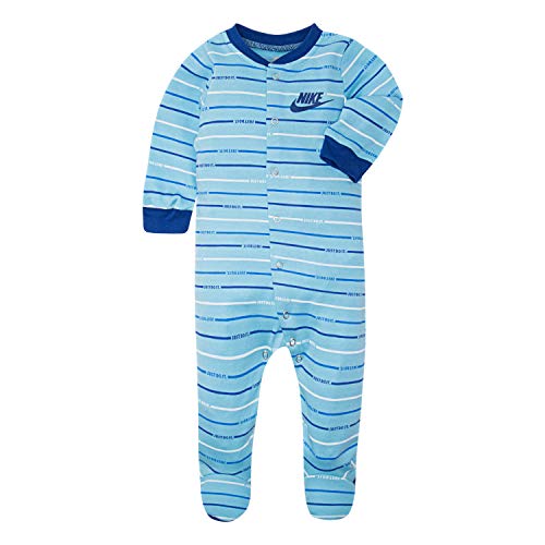 Baby Graphic Footed Coverall, Blue Gaze Stripe, 0/3M