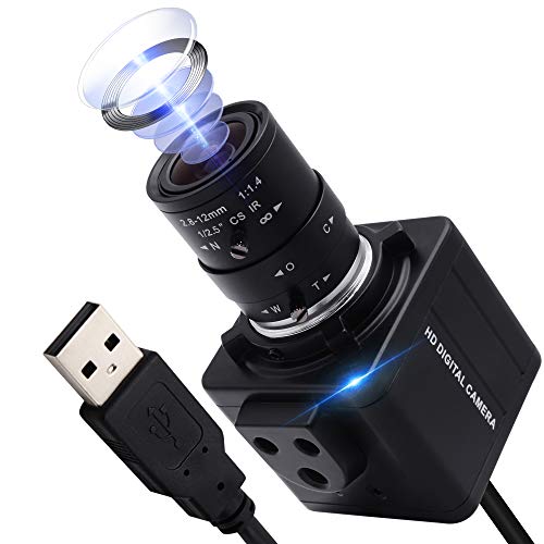 4K USB Camera Ultra HD 2160P Webcam,5X Optical Manual Wide Angle Webcam with 2.8-12mm Varifocal Lens,Sony IMX317 Sensor USB Zoom Video Conference Camera for Mac/Window/Linux/Raspberry Pi