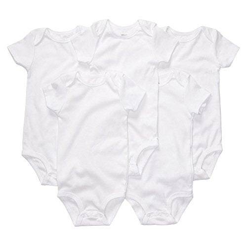 Baby Uni  5 Pack White Short Sleeve Bodysuits 3 months