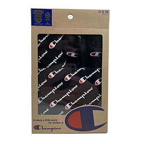 Baby Print Infant 3-pc Box Includes a Body Suit, a Bib OR Hat and Pair of Booties in Multiple Colors, All Over Script-Black 001, 0-6 Months