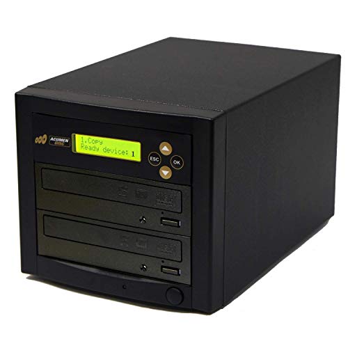 1 to 1 DVD CD Duplicator Premier Discs Copier Tower Machine with 24x Writers Burners Drives (Standalone Audio Video Copy Duplication Device Unit)