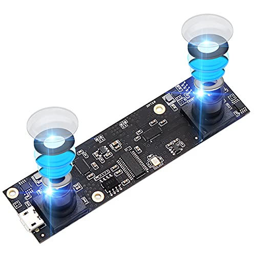 USB Camera Dual Lens 1080P 3D Stereo VR HD Camera,USB2.0 Video Webcam Module for Android,Linux,Windows,2 MP Web USB Security Camera for People Counting System,Stereoscopic Computer Vision Application