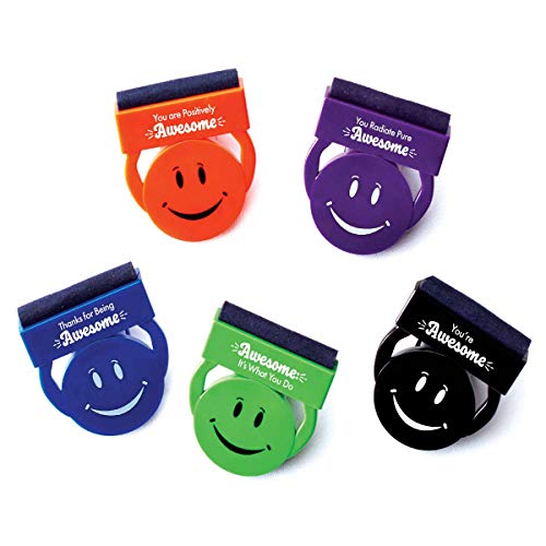 Web Cam Privacy Cover Includes Screen Cleaner - 5 Pack - Smiley Assorted Colors - Employee Appreciation Recognition Thank You Gift by