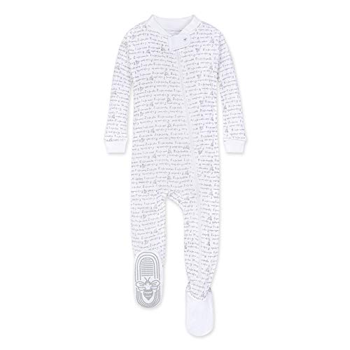 uni   Pajamas, Zip-front Non-slip Footed Pjs,  Cotton and Toddler Sleepers, Heather Grey Alphabet Bee, 18 Months US