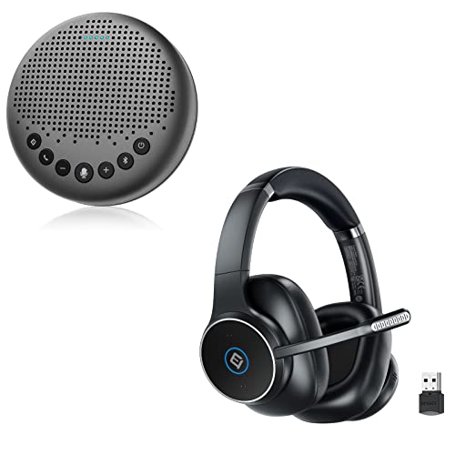 Bluetooth Headset with Microphone, Professional ANC Noise Cancelling Headphones with 6 VOICEIA Tech Mics