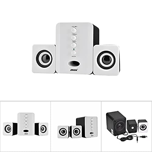 0 Speaker, Super Bass Speaker Treble and Bass Independent Adjustable Convenient Mini Professional for Speaker for Laptop PC for Phone for Music Player(Black and White)