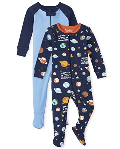 The Children s  Baby And Toddler Boy Snug Fit Cotton Zip-Front One Piece Footed Pajama