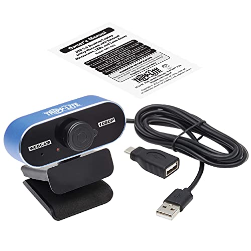USB Webcam with Microphone & Privacy Cover for Laptop/Desktop, HD 1080p/30fps, Included USB-C Adapter, Universal Rotating Mounting Clip, H.264 Video Compression, 3-Year Warranty (AWC-002)