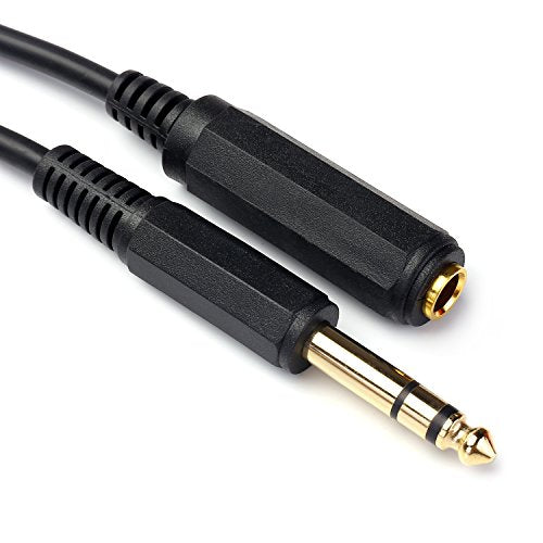 1/4 Inch Male to Female Stereo Extension Cable Gold Plated Quarter inch Headphone Extension Cable Cord- 10FT/3 Meters