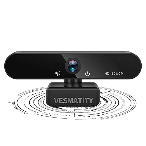 1080P Webcam with Microphone HD Web Camera with Auto Light Correction Plug and Play USB Webcam and Wide View Angle for Desktop/Streaming/Video Calling Recording/Meeting/Online Teaching