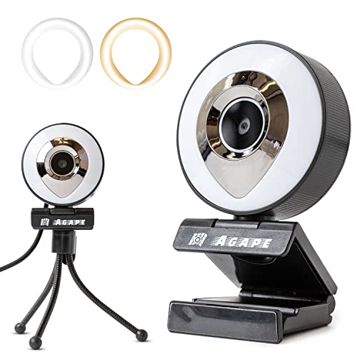 Updated 2022 Version Webcam for PC, USB Camera with Microphone Plug Play Built-in Mic Full Ultra HD 1080P Web Camera Video Cam Video Calling Conferencing Streaming for Desktop/Computer/Mac/Laptop