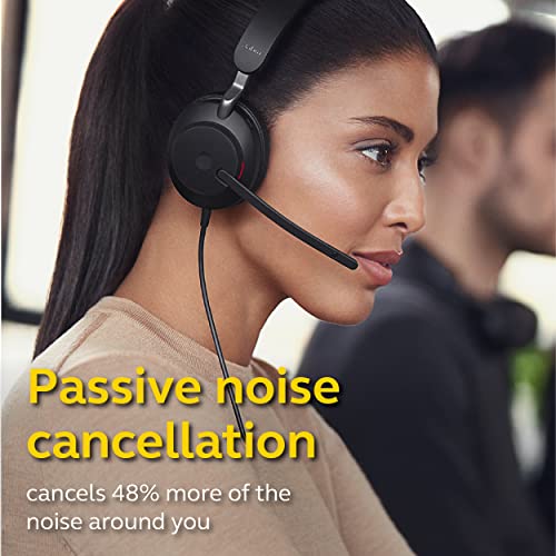 Evolve2 40 UC Wired Headphones, USB-C, Stereo, Black - Telework Headset for Calls and Music, Enhanced All-Day Comfort, Passive Noise Cancelling Headphones, UC-Optimized with USB-C Connection