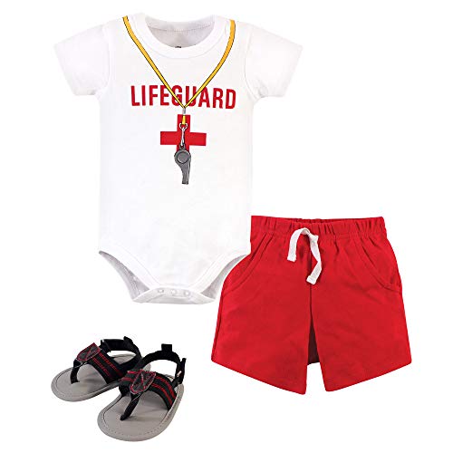 Unisex Baby Cotton Bodysuit, Pant and Shoe Set, Lifeguard, 0-3 Months