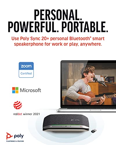 Sync 20+ Bluetooth Speakerphone - Personal Portable Speakerphone - USB-C Bluetooth Adapter - Connect to Your PC/Mac/Cell Phone - Works with Teams (), Zoom & More